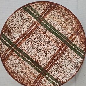 Vintage Handpainted Blue Ridge / Southern Pottery 9 1/2 Inch Rustic Plaid Plate